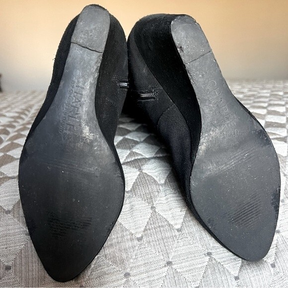 Charles by Charles David Black Suede Wedge Heeled Boots Women’s Size 7 - Picture 13 of 16